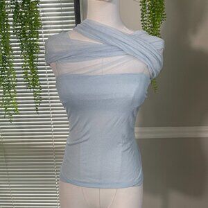 Christopher Esber | Crossed Tulle Ribbed Top